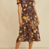 Aubrey Washable Silk Dress - Palermo Print 1 Aubrey Washable Silk Dress - Palermo Print -Amour Vert shop 9292 Aubrey Palermo Print 3593 web