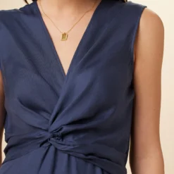 Olive Tencel Maxi Dress - Indigo -Amour Vert shop 9294 Olive Indigo 4