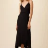 Astrida Maxi Wrap Dress - Black