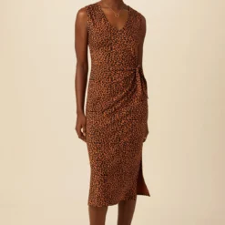 Cornelia Reverie Knit Dress - Almond Leopard Print
