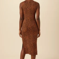 Cornelia Reverie Knit Dress - Almond Leopard Print -Amour Vert shop 9363 Cornelia Almond Leopard 3