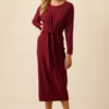 Russo Luxe Fleece Dress - Mulberry -Amour Vert shop 9597R1 Russo Mulberry 1