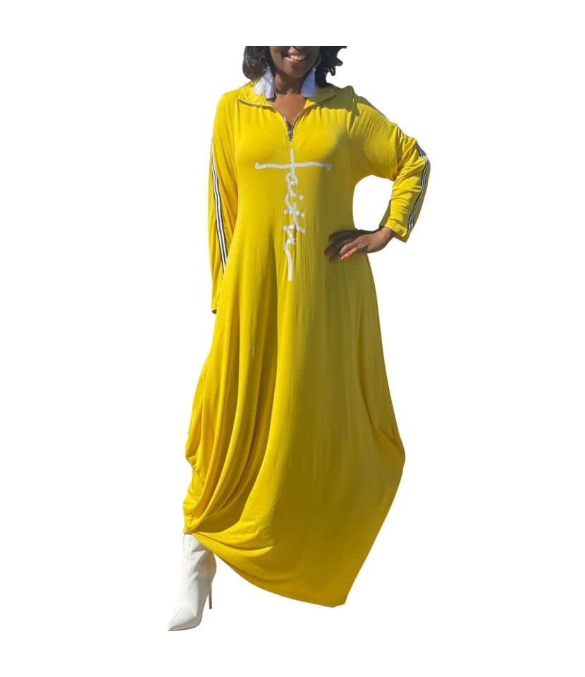 Faith Letter Print Long Skirt V-Neck Loose Casual Dress Wholesale Maxi Dresses In Bulk SD210264 2 Faith Letter Print Long Skirt V-Neck Loose Casual Dress Wholesale Maxi Dresses In Bulk SD210264