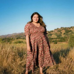 The Brooklyn Dress Extended | Plum Flora -Amour Vert shop Brooklyn1 a974107a 7d2d 4c63 b967 ea28ffdc2eee