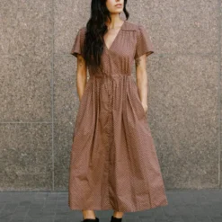 The Dawn Dress | Geo Ditsy Hickory