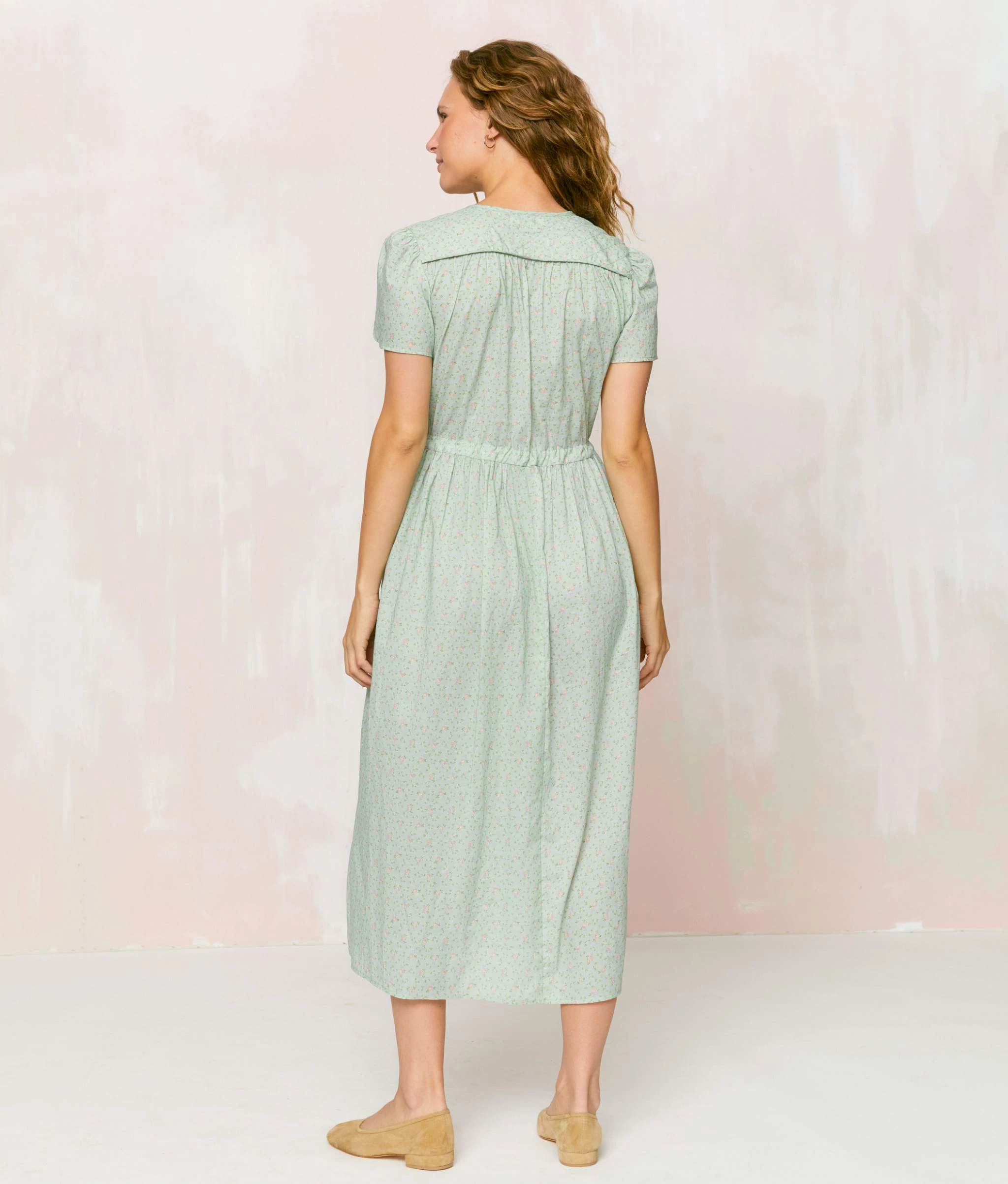 The Dawn Dress Petites | Ditsy Teal 7 The Dawn Dress Petites | Ditsy Teal - Image 5