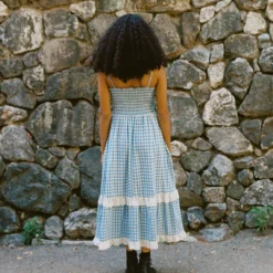 The Emma Dress | Cornflower Basketweave -Amour Vert shop Emma2 6a93f42c a20a 4bfd 80ea 9c12687b3eb4