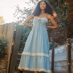 The Emma Dress | Cornflower Basketweave