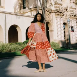 The Gina Dress | Patchwork Reds -Amour Vert shop Gina fb feed 60219150 1fad 465a ae8b ad09060952ab