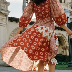 The Gina Dress | Patchwork Reds -Amour Vert shop Gina2 897f792e 17cd 4dae bde4 323155d3557e