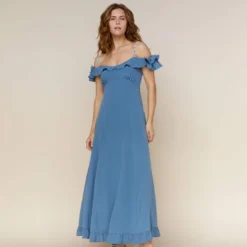 The Helina Dress | Ocean Silk -Amour Vert shop Helina fb feed