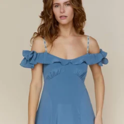 The Helina Dress | Ocean Silk -Amour Vert shop Helina3