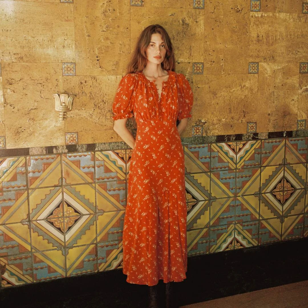 The Irene Dress | Mums Ditsy Ruby 4 The Irene Dress | Mums Ditsy Ruby - Image 2