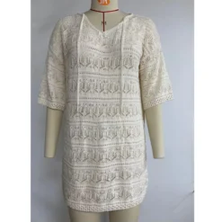 Casual Short-Sleeved V-Neck Hollow Vacation Beach Sunscreen Dress Wholesale Dresses V5923051300042 -Amour Vert shop O1CN013AtniS1KExZiYRqwR 3418581133 0 cib