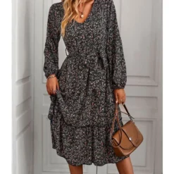 Casual Long-Sleeved Floral Print V-Neck Chiffon Ruffle Dress Wholesale Dresses V5923041200024 -Amour Vert shop O1CN016xNOmZ1ND4jlTwOGl 2425141535 0 cib