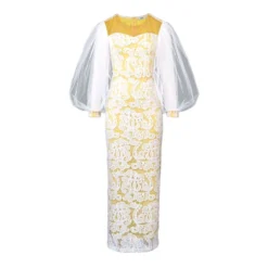 See-Through Round Neck Bubble Sleeve Lace One-Step Dress Wholesale Dresses V5923050600032 -Amour Vert shop O1CN018nuTfX1TGB8xURWWu 2206882922354 0 cib