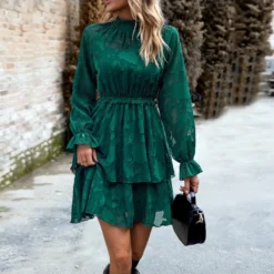 Jacquard Temperament Elegant Round Neck Long-Sleeved Dress Wholesale Dresses N4623071700111 -Amour Vert shop O1CN01CAKCSe1ND4ojLNLDg 2425141535 0 cib 4