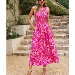 Elegant Sloping Shoulder Flower Print Long Dress Wholesale Dresses V5923041200029 -Amour Vert shop O1CN01DZWsw31ND4mzBM7cY 2425141535 0 cib