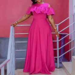 Temperament Round Neck Strapless Short-Sleeved Pleated Waist Dress Wholesale Dresses N5323032800183 -Amour Vert shop O1CN01J8xy3E26UcbwlYuv9 4225457665 0 cib 6