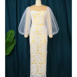 See-Through Round Neck Bubble Sleeve Lace One-Step Dress Wholesale Dresses V5923050600032 -Amour Vert shop O1CN01Oceu1N1TGB8nzujoh 2206882922354 0 cib