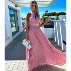 Elegant Solid Colour Sleeveless Hanging Neck Pleated Big Pendulum Dress Wholesale Dresses N5923090100072 -Amour Vert shop O1CN01R6xZF51UK8C875fRg 2099122498 0 cib 5