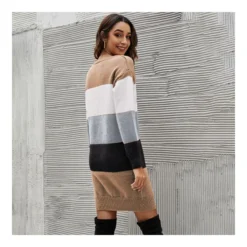 Fashion Colorblocking Wide Stripe Crew Neck Knit Dress Wholesale Dresses N5923053100005 -Amour Vert shop O1CN01TuaDV329NF13f9bu5 4040548055 0 cib