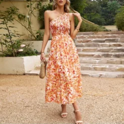 Elegant Sloping Shoulder Flower Print Long Dress Wholesale Dresses V5923041200029 -Amour Vert shop O1CN01YL9oIu1ND4mtcyH9N 2425141535 0 cib 4