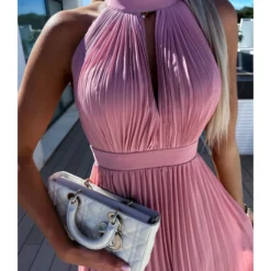 Elegant Solid Colour Sleeveless Hanging Neck Pleated Big Pendulum Dress Wholesale Dresses N5923090100072 -Amour Vert shop O1CN01ab1dn11UK8C5qYUO9 2099122498 0 cib