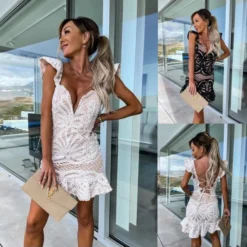 Temperament Lace Embroidery Tie Ruffle Backless Dress Wholesale Dresses N5923080800032 -Amour Vert shop O1CN01bxewhO1ZzsMxppuYJ 2211169913266 0 cib