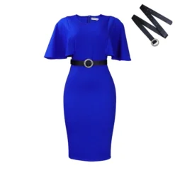Elegant Flared Sleeve Round Neck Wrap Hip Pencil Dress Wholesale Dresses N5923080800079 -Amour Vert shop O1CN01byv8XD26UcguZA9B4 4225457665 0 cib