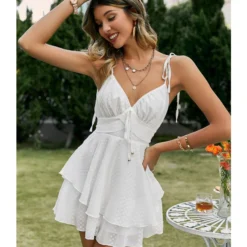 Fresh V-Neck Suspenders Open Back Double Hem Dress Wholesale Dresses N462303280017219 15 Fresh V-Neck Suspenders Open Back Double Hem Dress Wholesale Dresses N462303280017219 -Amour Vert shop O1CN01e5lzhm2HGO2JaWE4r 2212450069123 0 cib 3