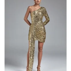 Sexy Slant One Shoulder Sequins Slim Splicing Dress Wholesale Dresses N5923081800035 -Amour Vert shop O1CN01e9u5iH1rRfvYIzsLx 2200855815628 0 cib