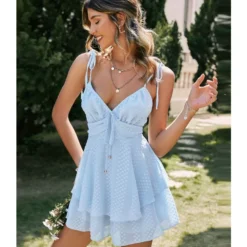 Fresh V-Neck Suspenders Open Back Double Hem Dress Wholesale Dresses N462303280017219 13 Fresh V-Neck Suspenders Open Back Double Hem Dress Wholesale Dresses N462303280017219 -Amour Vert shop O1CN01g5xpIL2HGO2IzOePa 2212450069123 0 cib 1