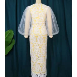 See-Through Round Neck Bubble Sleeve Lace One-Step Dress Wholesale Dresses V5923050600032 -Amour Vert shop O1CN01lvaYiN1TGB8wn5vWh 2206882922354 0 cib
