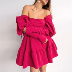 Puff Party Niche Puff Sleeve Stylish Pleated Solid Color Dress Wholesale Dresses N461523021400186 -Amour Vert shop O1CN01rK7y5j2Gztqqmc6h7 2212501819087 0 cib