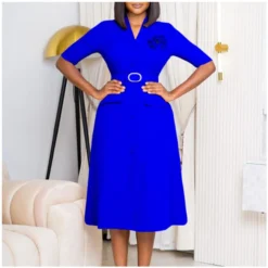 Elegant Solid Color V-Neck Button Down Dress With Belt And Corsage Wholesale Dresses N5923080800064 -Amour Vert shop O1CN01suY7rV26Uci30Er8x 4225457665 0 cib 6