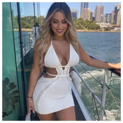 Sexy Halter Neck Wrapped Chest Hollow Bodycon Lace-Up Knit Dress Wholesale Dresses N5323030800039 -Amour Vert shop O1CN01v4Z9sb22o51aWmwKw 2206542577166 0 cib