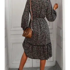 Casual Long-Sleeved Floral Print V-Neck Chiffon Ruffle Dress Wholesale Dresses V5923041200024 -Amour Vert shop O1CN01vBIiyz1ND4jx3JkVJ 2425141535 0 cib