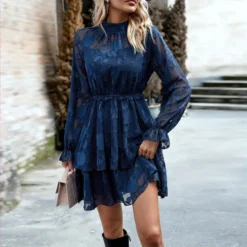 Jacquard Temperament Elegant Round Neck Long-Sleeved Dress Wholesale Dresses N4623071700111 -Amour Vert shop O1CN01vx3jmU1ND4oe3hm42 2425141535 0 cib 4