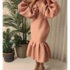 Fashion Solid Color V-Neck Bubble Long Sleeve Fishtail Dress Wholesale Dresses V5923050500012 -Amour Vert shop O1CN01wMHJoN26UcUj1uDT3 4225457665 0 cib 8