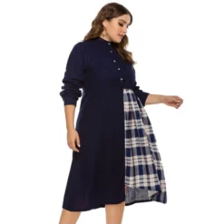 Casual Round Neck Plaid Patchwork Long Sleeve Dress Wholesale Dresses V5923041500047 -Amour Vert shop O1CN01yb9ZRO1gk1zGtX8sr 1864974179 0 cib