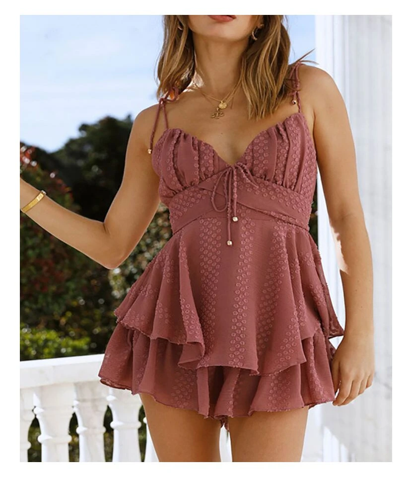 Fresh V-Neck Suspenders Open Back Double Hem Dress Wholesale Dresses N462303280017219 4 Fresh V-Neck Suspenders Open Back Double Hem Dress Wholesale Dresses N462303280017219 - Image 2