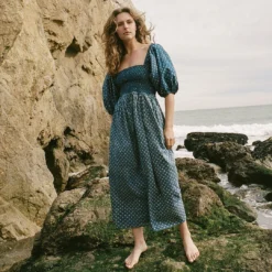 The Katrina Dress | Indigo Petunia Dot -Amour Vert shop PetuniaDotFB