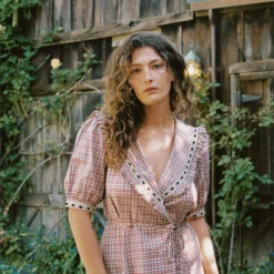 The Rachel Dress | Winter Plaid -Amour Vert shop Rachel4