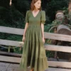 The Brooklyn Dress | Forest Gauze -Amour Vert shop SalonaCover 6