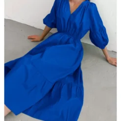 Klein Blue V Neck Puff Sleeve A-Line Dress High Waist Solid Color Midi Wholesale Dresses SDN560941 10 Klein Blue V Neck Puff Sleeve A-Line Dress High Waist Solid Color Midi Wholesale Dresses SDN560941 -Amour Vert shop a86f7a7f 0868 4e89 a42e f3662981c2d1 142bd721995912c24499b601d20807ab
