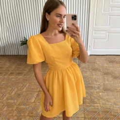 Fashion Square Neck Bubble Sleeve High Waist A-Line Mini Dress Wholesale Dresses SDN562842 -Amour Vert shop a994b0a3 1721 43db ab6f 5647d62b3bdf 776e245736f1993935868aa5dd04f621