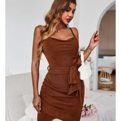 Sexy Suspenders Mini Dress Solid Color Lace-Up Irregular Body-Con Wholesale Dresses SDN560666 -Amour Vert shop abada534 8445 46f5 9e28 b0d7504ed93c 28c2cee8b68b821043d3fd03f9e799ff