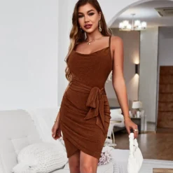 Sexy Suspenders Mini Dress Solid Color Lace-Up Irregular Body-Con Wholesale Dresses SDN560666 -Amour Vert shop ac82fe7f 48a6 4304 a88e 46ab699af4f5 ea425ba747adb119f3d056ff66a57388