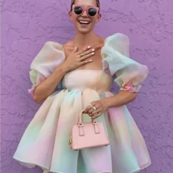 Tie Dye Print Square Neck Puffy Skirt Princess Dress Vintage White Wedding Puff Sleeve Wholesale Dresses SD204356 -Amour Vert shop b0597a34 c7a4 47cb 921a 93c9a499d26b 2fed4d9ba1c8bc9311aeaf55a3216e17